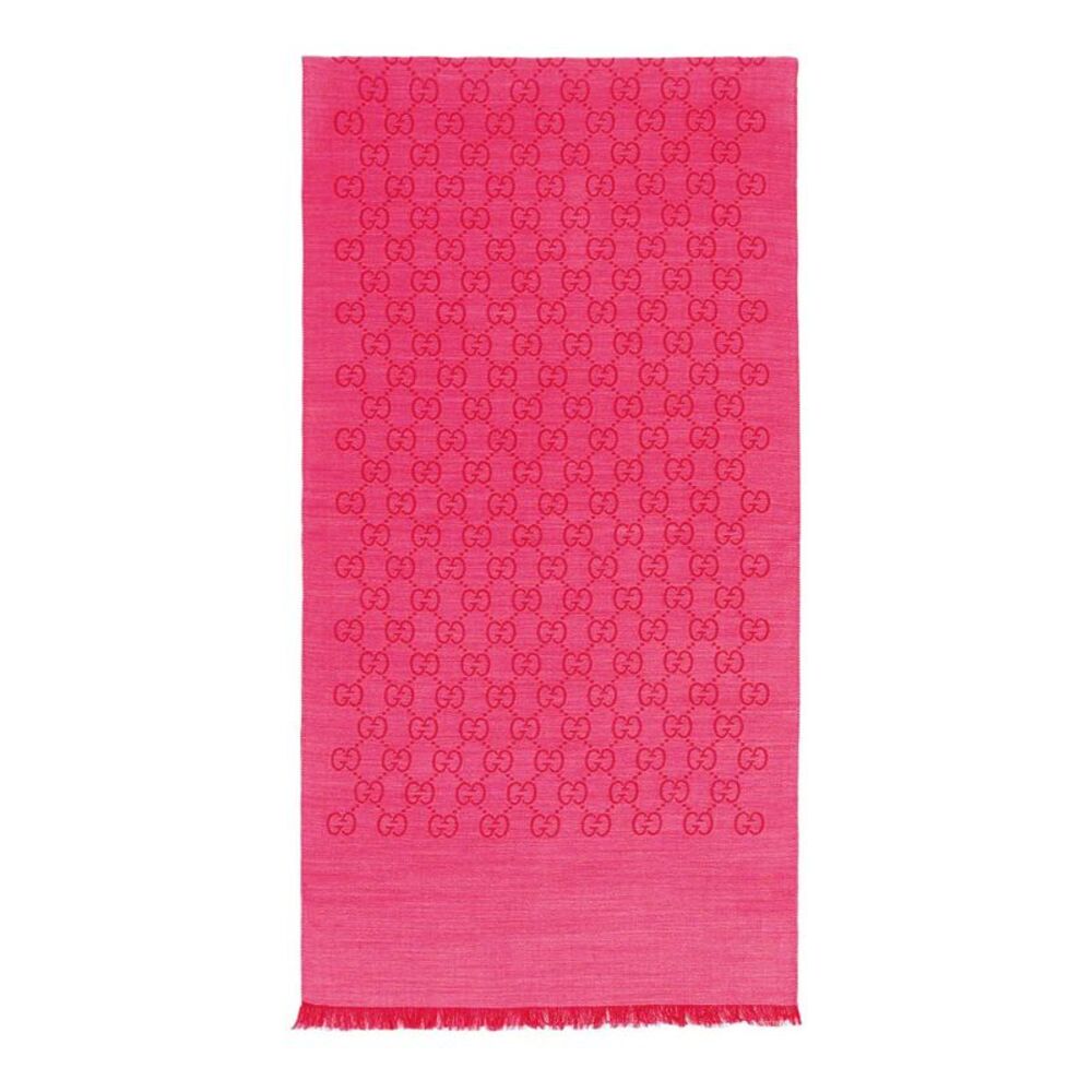 GG Logo Wool and Silk Scarf